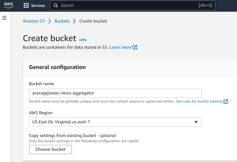 Create bucket
